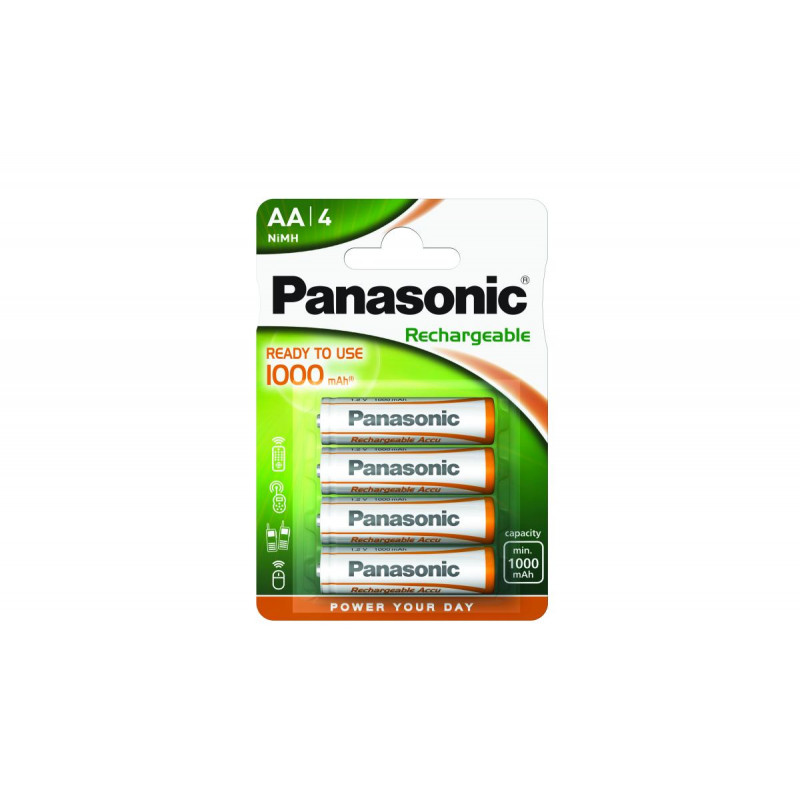 Pilha Panasonic recarregavel READY TO USE - LR6 1000Mah BL4 Pilha Panasonic recarregavel READY TO USE - LR6 1000Mah BL4