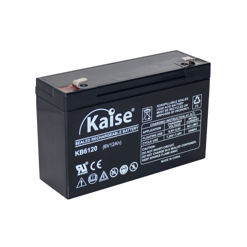 Bateria Kaise Standard 6V 12Ah Terminal F1 Bateria Kaise Standard 6V 12Ah Terminal F1