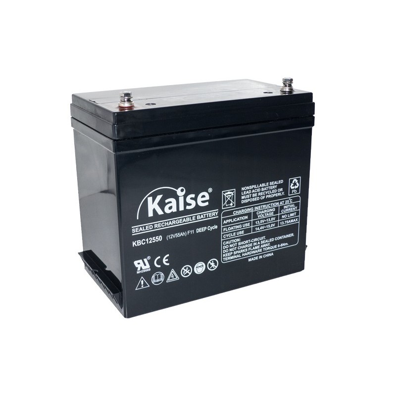 Bateria Kaise Deep Cycle 12V 55Ah Terminal F11 Bateria Kaise Deep Cycle 12V 55Ah Terminal F11