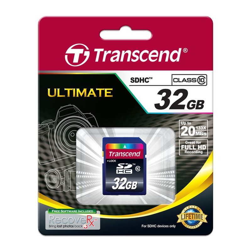 Cartão Transcend SDHC 32 Gb - class 10