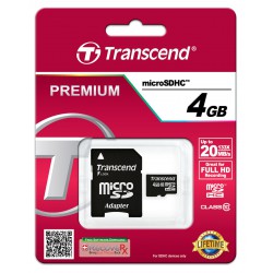Cartão Transcend Micro SDHC CARD 4Gb - class 10