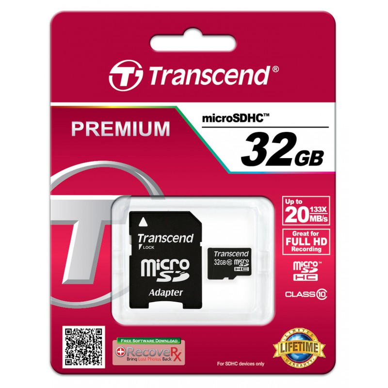 Cartão Transcend Micro SDHC CARD 32Gb - class 10