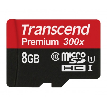 Cartão Transcend microSDHC 8GB - Class10 UHS-I 300X