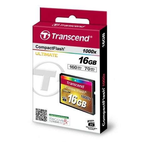 Cartão Transcend Compact Flash 16 Gb - 1000x