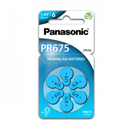 Pilha Panasonic Zinc Air PR675LH - 1,4V BL6