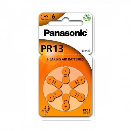 Pilha Panasonic Zinc Air PR13L - 1,4V BL6