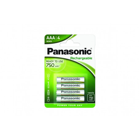 Pilha Panasonic recarregavel READY TO USE - LR03 750Mah BL4