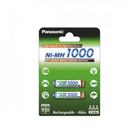 Pilha Panasonic Recarregavel Ni-MH 1000mAh BL2
