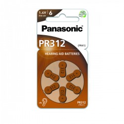 Pilha Panasonic Zinc Air PR312L - 1,4V BL6